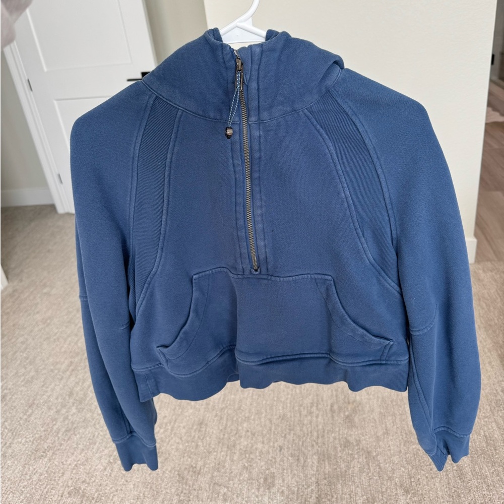 Blue Lululemon Scuba Half-Zip Hoodie
